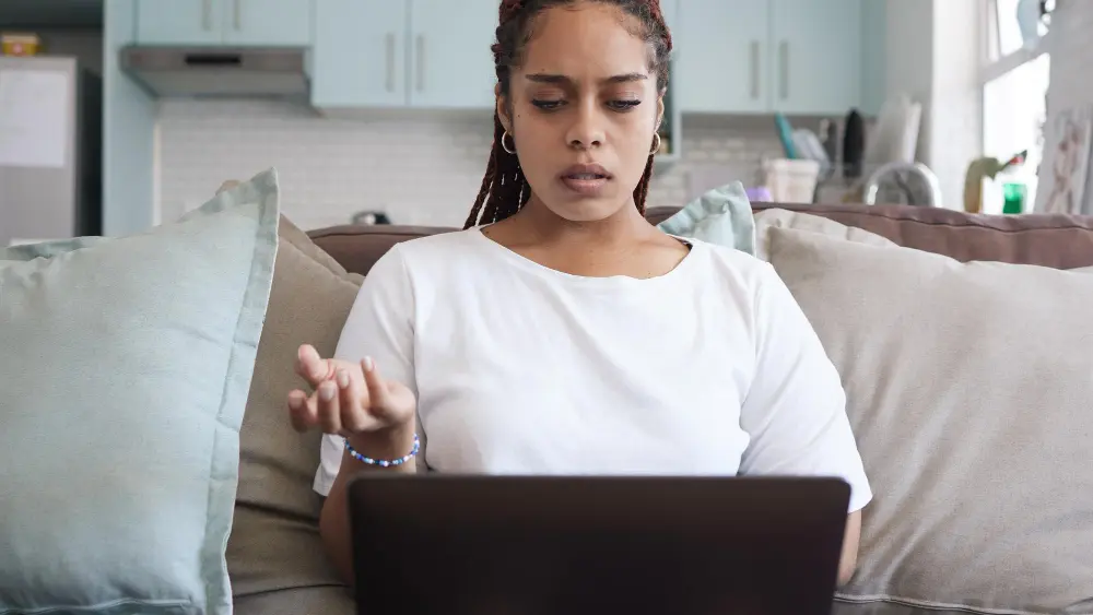 Patient receiving private mental health support for depression from the comfort of home in Illinois via telehealth