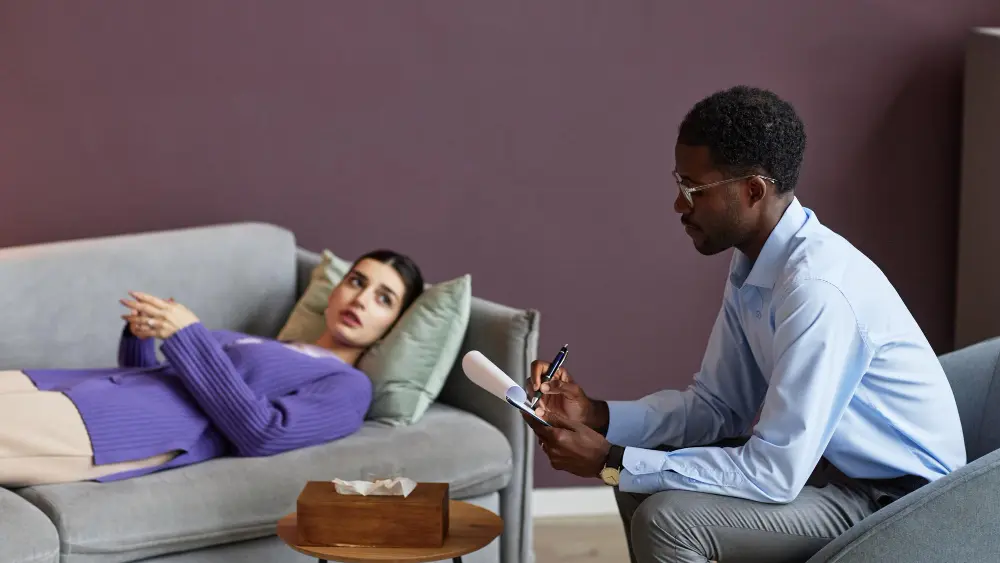 Therapy session with young woman