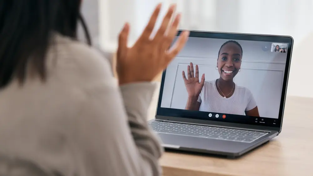 Comfortable at-home setup for a secure telehealth psychiatry visit in Arlington