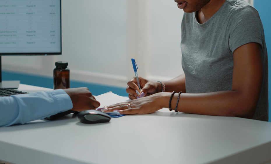 medication management appointment preparation — editorial photograph, wide landscape composition
